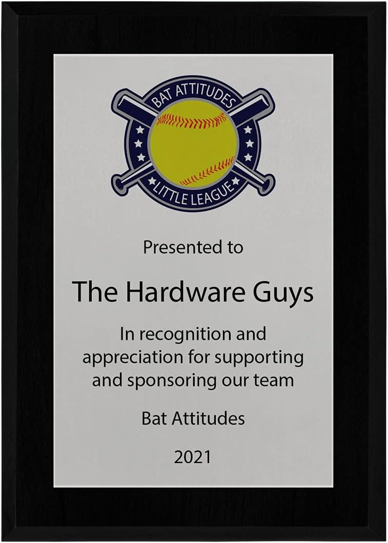 PlaqueMaker Support and Sponsor Team Plaque - Include your Custom Message, Photo and Logo (5 X 7") - Image 2
